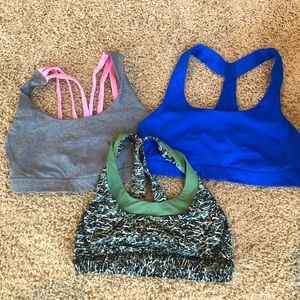 Size medium lot of lululemon workout bras